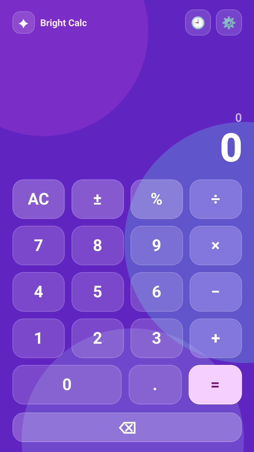 Bright Calc calculator screen